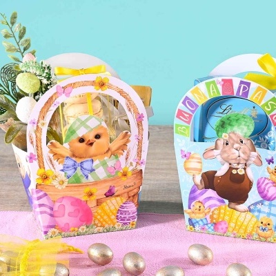 Saco de papel de Páscoa / envelope com alças und.