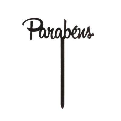 Topper Parabéns Negro ( Pack 1 / 6 und.)