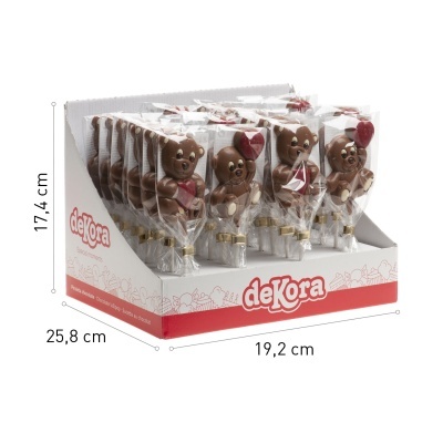 Chupa de Chocolate em formato de urso de São Valentim, 30g ( 28 und.)