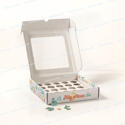 Caixa para 25 Brigadeiros da Páscoa C/janela