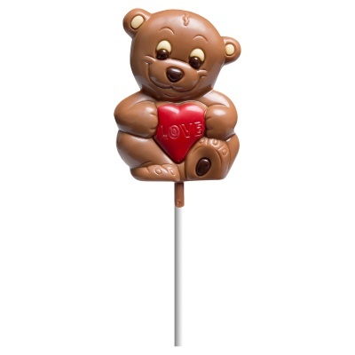 Chupa de Chocolate em formato de urso de São Valentim, 30g ( 28 und.)