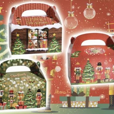 CAIXA TIPO MOCHILA COM ALÇA DE PAPEL ESTAMPA "QUEBRA NOZES" 19x11,5x10A -und.