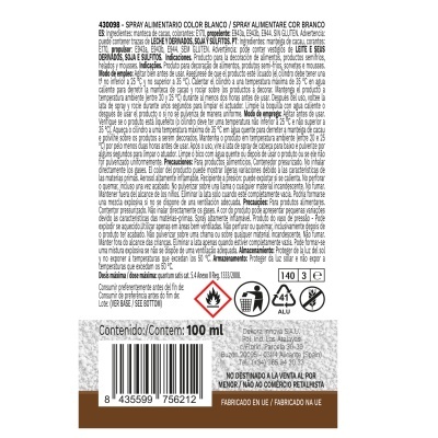 Spray Alimentar Cor Branca 100ml