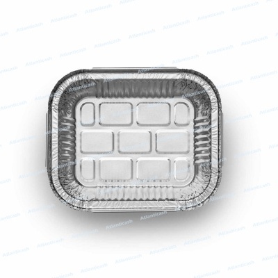 Formas Alumínio Retangular 450 ml c/ Tampa em Plástico - Pack 25