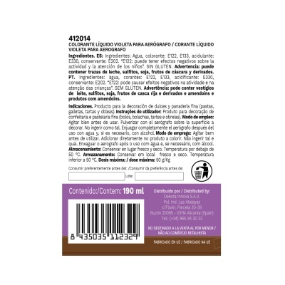 DEKORA Corante Alimentar Especial Aerógrafo Violeta 190 ml