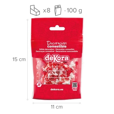 Confeti de Corações Vermelho e Branco 100gr.