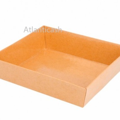 Caixa TRAVESSAS  14x13x3,5 CM KRAFT c/ Tampa ( Pack de 5 und.)