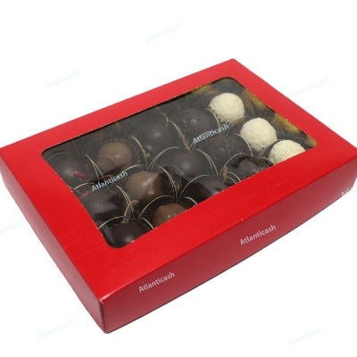 Caixa para doces/15 brigadeiros 21,5X14,5X3,5 Vermelha - Pack 5 unidades