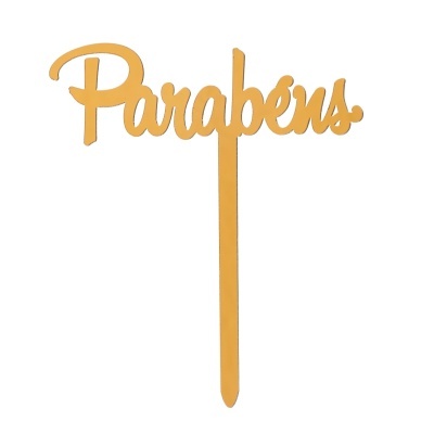 Topper Parabéns Dourado und.