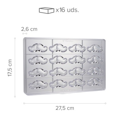 Molde Policarbonato Bigode 16 Peças