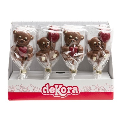 Chupa de Chocolate em formato de urso de São Valentim, 30g ( 28 und.)