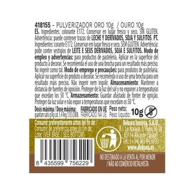 Corante Spray Pó Ouro 10gr