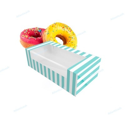 Caixa para Ovos/Donuts 20,5X10X6 C/janela Riscas
