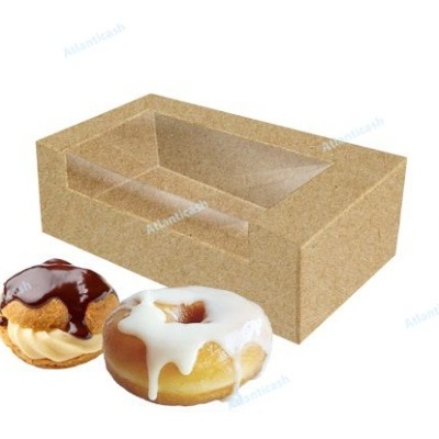 Caixa para Ovos/Donuts 20,5X10X6 C/janela Kraft