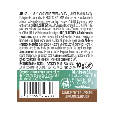 Corante Spray Pó Verde Esmeralda 10gr