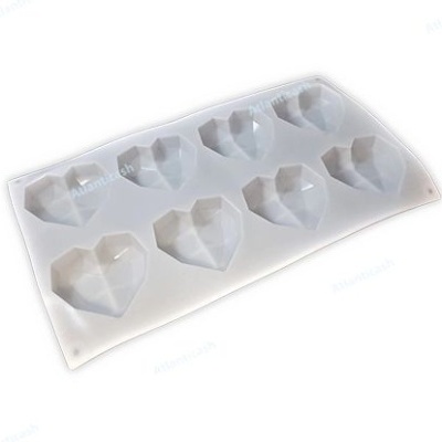 Molde em Silicone 8 Corações - Atlanticash