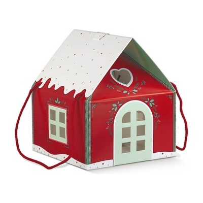 Caixa PANETONE CASINHA COM CORDÃO Pq. - und.