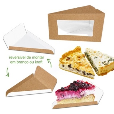 Caixa C/ Visor Fatia (Pack 5und) 15.5x10x9 cm