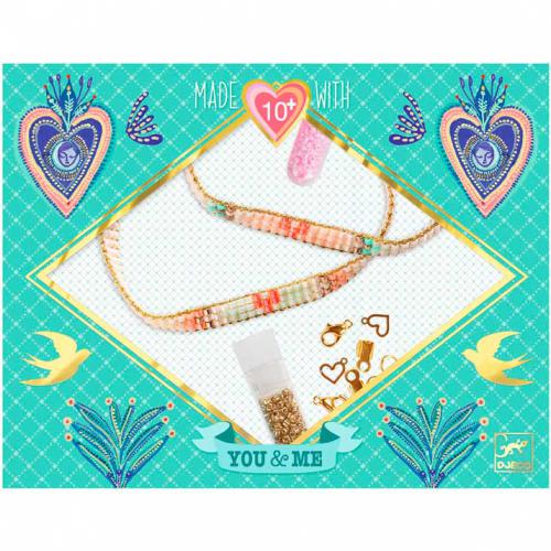 Constrói 2 Pulseiras (Miyuki e Corações) - Djeco Constrói 2 Pulseiras (Miyuki e Corações) - Djeco