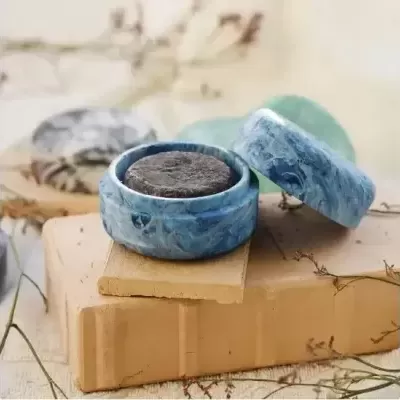 Caixa Transportadora 2 em 1 para Champô Sólido Mind the Trash - Azul