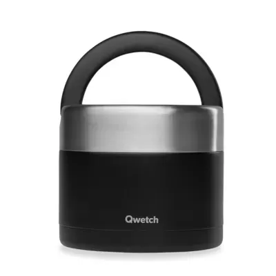 Marmita Isotérmica Preta com pega (850ml) QWETCH
