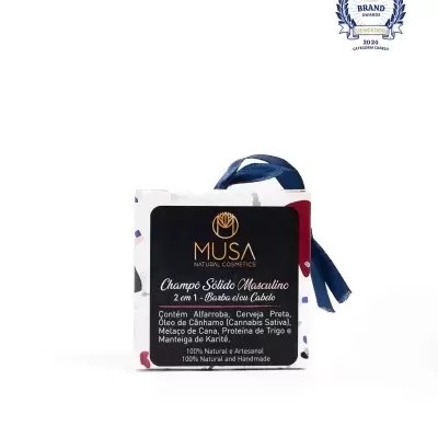 Champô Sólido Masculino 2 em 1 (barba e cabelo) - MUSA