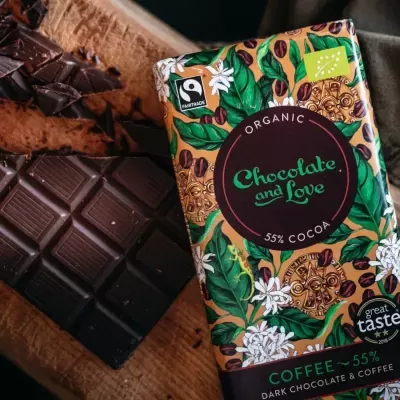 Chocolate Vegan com Café Biológico (55% Cacau) 80g - Chocolate & Love