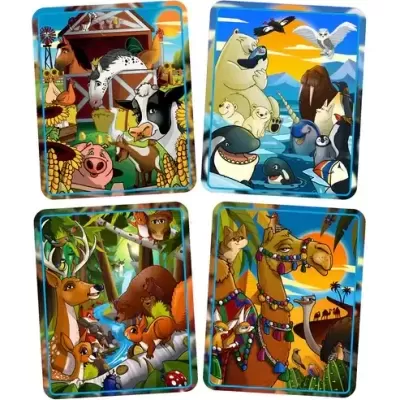 Livro 3 em 1 Playbook Animais - Qwitoys Livro 3 em 1 Playbook Animais - Qwitoys