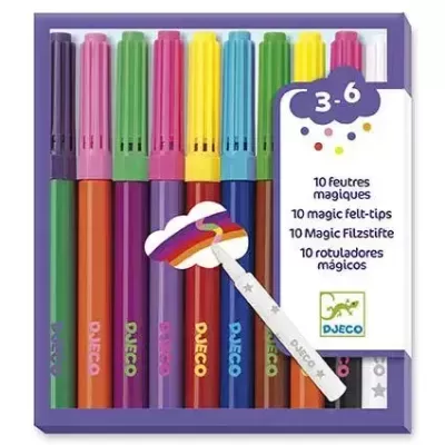 Conjunto de 10 Canetas de Feltro Mágicas - Djeco Arts & Crafts