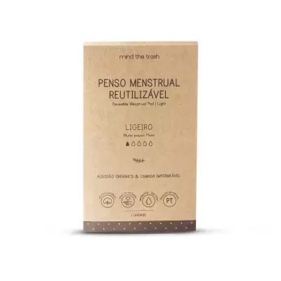 Penso Menstrual Reutilizável Fluxo Ligeiro (Preto) – Mind the Trash