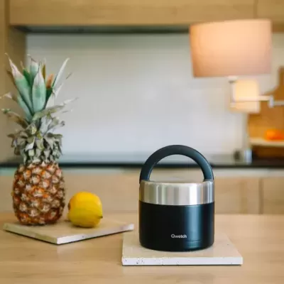 Marmita Isotérmica Preta com pega (850ml) QWETCH