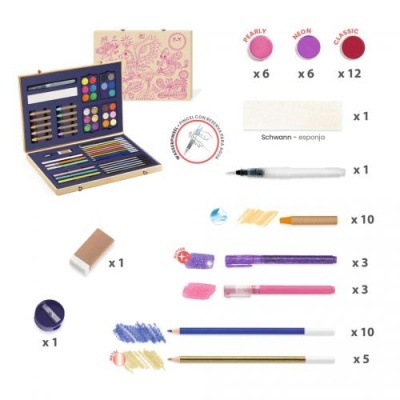 Caixa de Cores Brilhantes - Djeco Arts & Crafts