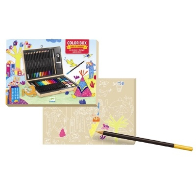 Caixa de Cores (com canetas, lápis e pincéis) - Djeco Arts & Crafts