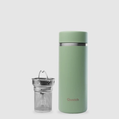 Garrafa de Chá Térmica Verde Tília 400ml - Qwetch