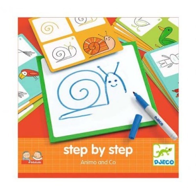 Aprende a Desenhar Step by Step Animais & Co - Djeco