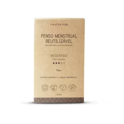 Penso Menstrual Reutilizável Fluxo Moderado (Preto) – Mind the Trash