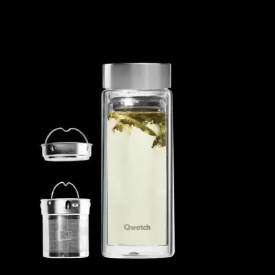 Copo de Vidro para Chá Reutilizável Teamug 320ml - Qwetch