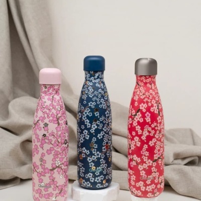 Garrafa Térmica Flowers Azul 500ml - Qwetch