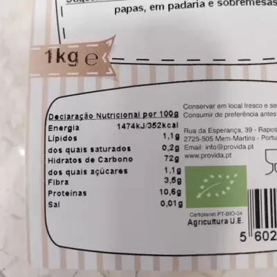 Farinha de Trigo Branca T65 Biológica 1kg - Próvida Farinha de Trigo Branca T65 Biológica 1kg - Próvida