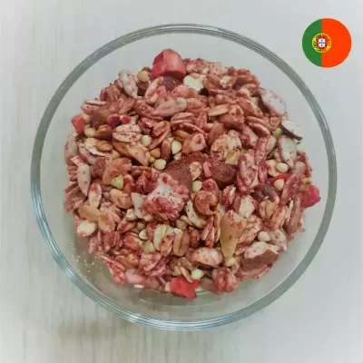 Granola Pitaya Biológica sem Glúten (morango, pitaya & jasmim) a Granel - SIMPLU