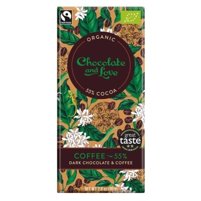 Chocolate Vegan com Café Biológico (55% Cacau) 80g - Chocolate & Love