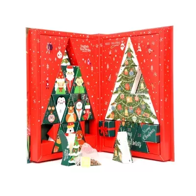 Calendário Advento Tea Book Vermelho 25 Pirâmides Chá Bio - English Tea Shop