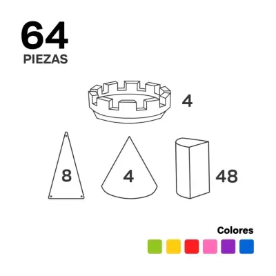 Imanix Rocket 64 peças magneticas - BrainToys