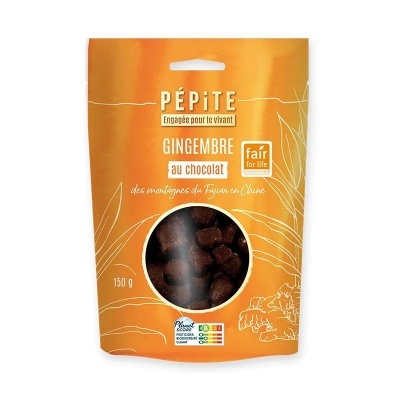 Gengibre Cristalizado com Chocolate Bio 150g - Pépite