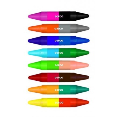 Conjunto de 8 Lápis de Cera com 2 Pontas (16 cores) - Djeco Arts & Crafts