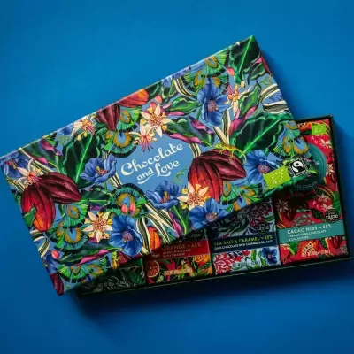 Gift Box Chocolate Vegan Biológico Blue Oasis - Chocolate & Love