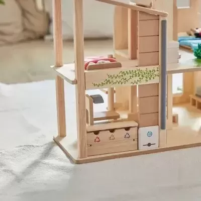 Casa de Bonecas Verde com Mobília - Plantoys