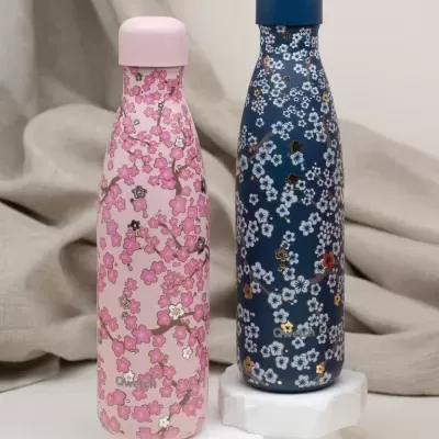 Garrafa Térmica Flowers Azul 500ml - Qwetch