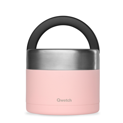Marmita Isotérmica Rosa Pastel com pega (850ml) QWETCH