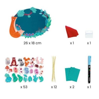 Quadro Reutilizável e Autocolantes Na Floresta - Djeco Arts & Crafts